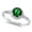 Green & Silver, variant on Sterling Silver Halo Set Clear Cubic Zirconia Ornate Ring Size 7