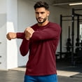thumbnail image 7 of GrmtClth Mens Shirts Baseball Raglan Long Sleeve Shirt Solid Crew Neck Soft Jersey Casual Fashion Shirt Wine XL, 7 of 7