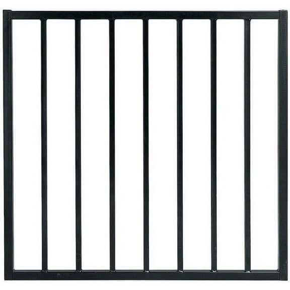 US Door & Fence Pro Series 3 ft. W x 2.6 ft. H Black Steel Fence Gate