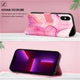 thumbnail image 3 of Funda para iPhone X/XS de piel sintética con función atril y diseño de mármol, 3 of 5