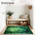 thumbnail image 3 of ODIKA 4'x6' Machine Washable Non-Slip Area Rug, Modern Jungle Flora with Graphic Green Vines and Artistic Leaf Shapes High Traffic Rug, Green, 84862, 3 of 7