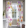 thumbnail image 4 of Pink Spring Floral Sheer Curtains 63 Inch Length 2 Panels Set for Living Room/Bedroom, Flowers Elegant Pastoral Watercolor Kitchen Curtains Grommet Semi-Sheer Curtains Window Treatments 42"x63"x2, 4 of 7
