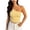 Yellow, variant on Hxshgdsn Womens One Shoulder Tank Top with Built in Bra Solid Color Casual Crop Top(Yellow/XL)
