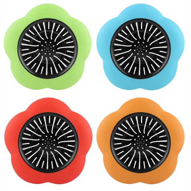 4 Uds Tapón de drenaje colador de lavabo de plástico en forma de flor NikouMX Accesorios de baño de cocina