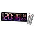 thumbnail image 3 of yuksok 16inch Desk Digital Clock Remote Control LED Desktop Alarm Clock for Bedroom Pink, 3 of 9