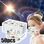 FRIDJA Disposable Face Masks for Kids, Pack of 50 Kids Mask Disposable for Children, 3-Ply Non-Woven PPE with Elastic Ear Loops Comfortable Breathable Adjustable - 50Pcs