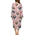 thumbnail image 2 of Yuyamidu Valentine's Day Zipper Front Robes Women House Coat Chicken Long Sleeve Bathrobe Pink Heart Spa Robe Size L Soft Crewneck Long Nightgowns Loose Loungewear Dress, 2 of 7