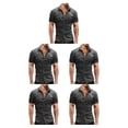 thumbnail image 3 of Sonducket Camisa vaquera de verano para hombre, bolsillos, vaqueros ajustados, camiseta vaquera de manga corta Type2 NO2, 3 of 6