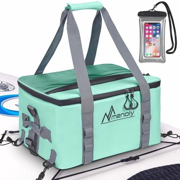 Paddle Board Accessories Cooler, 25L Sup Kayak Deck Cooler Bag Fit 30 Cans with Waterproof Phone Pouch, Adjustable Strap, Bottle Opener for Paddleboarding, Kayaking, Camping