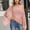 Pink, variant on Womens One Shoulder Chiffon Shirts Asymmetrical Hem Batwing Sleeve Tops Casual Loose Flowy Sheer Blouse