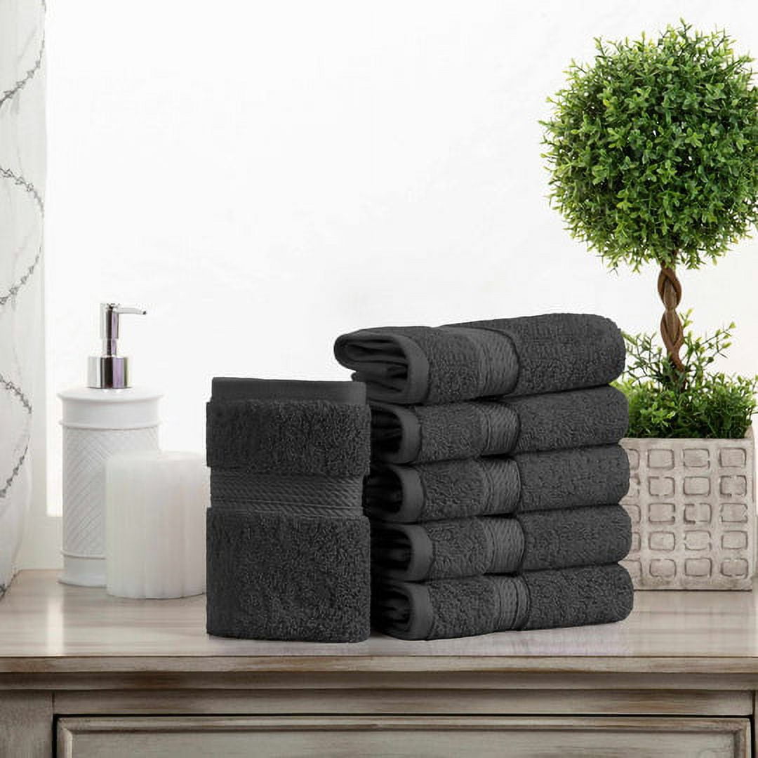 Egyptian Cotton 900 GSM Hotel Quality 6-Piece Face Towel Set Charcoal