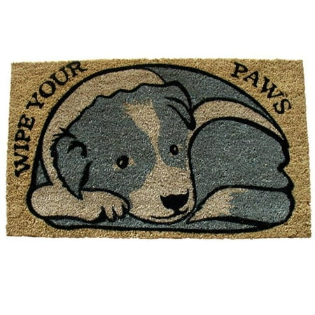 Geo 609 Entry - Geo Crafts G275 Pvc Paws 18 x 30 in. Wipe Your Paws-Dog Entry Way Doormat