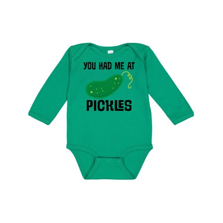 

Inktastic You Had Me at Pickles Gift Baby Boy or Baby Girl Long Sleeve Bodysuit