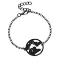 thumbnail image 4 of Pulsera de mujer con colgante redondo vintage y cadena ajustable - Elegante joyería negra 5 piezas, 4 of 8
