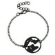 thumbnail image 4 of Pulsera de mujer con colgante redondo vintage y cadena ajustable - Elegante joyería negra 5 piezas, 4 of 8
