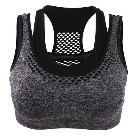 

For Women Fitness Elastic Running High Support Double Layer Sports Bra Yoga