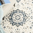thumbnail image 6 of SAFAVIEH Micro-Loop Diamond Geometric Area Rug, Ivory/Navy, 5' x 5' Square, 6 of 8