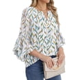 thumbnail image 4 of Fantaslook Blouses for Women 3/4 Ruffle Sleeve Summer Tops V Neck Business Work Blouse Dressy Casual Shirts, 4 of 9