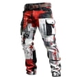 thumbnail image 4 of CONZONE Mens Baggy Cargo Pants Casual Graphic Elastic Waist Cargo Pants for Men Lightweight Relaxed Fit Streetwear Workout Trousers With Pockets, 4 of 5
