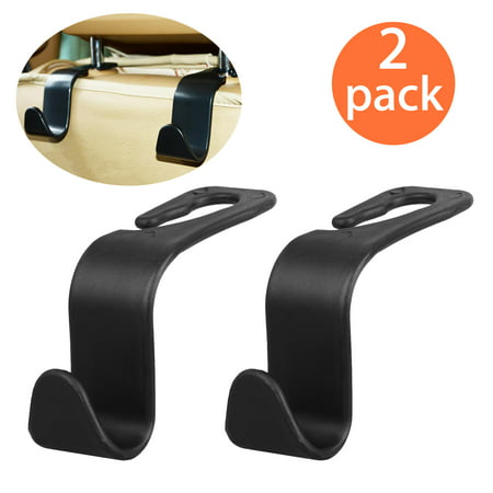EEEKit Car Back Seat Headrest Hooks 2-Pack, Backseat Hanger Holder Carrier for Purse Bag Cloth Vehicle