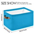 thumbnail image 3 of Ryvnso Sky Blue Storage Basket Large Bin Foldable Boxes Toys Organizer 14.2x10.2x8.3in 1 PC, 3 of 8