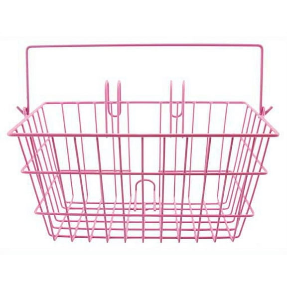 Square Steel Wire Basket 328 Pink. bike basket, bike basket, lowrider bike, beach cruiser, limos, stretch bicycles, track, fixie