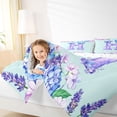 thumbnail image 3 of Castle Fairy Floral Butterfly Letter H Twin Bedding Sets 7-Piece for Girls,Spring Garden Bedding Comforter Set, 3 of 7
