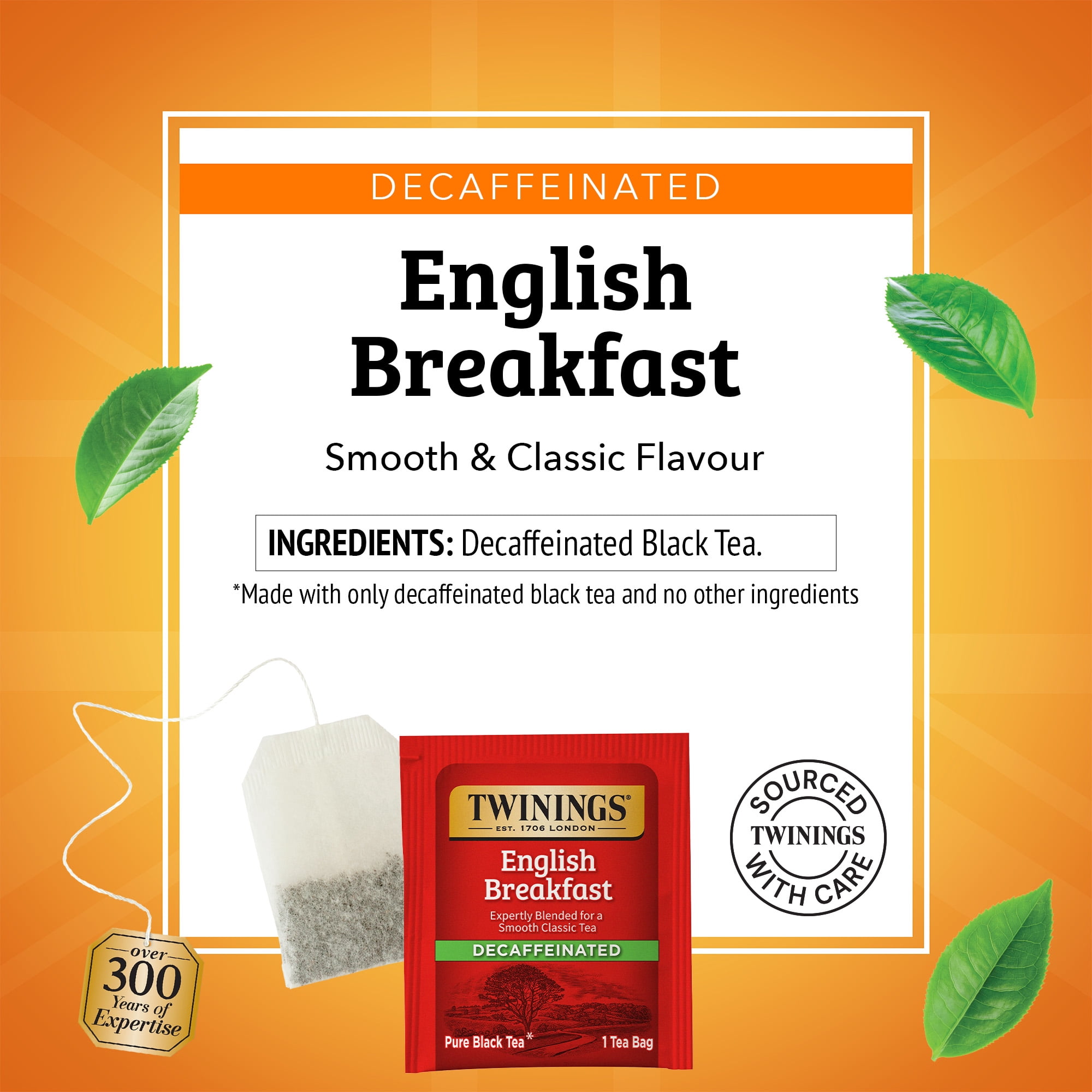 (4 pack) Twinings English Breakfast Decaffeinated Pure Black Tea Bags, 20 Count Box