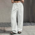 thumbnail image 6 of Tittly Sweatpants Women Lounge Pants Women Women's Casual Pants High Waisted Patchwork Simple Vertical Suit Pants Womens Pants Comfy Pants Women White M, 6 of 7