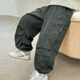 thumbnail image 5 of Baggy Sweatpants for Boys Casual Loose Wide Leg Cargo Pants Elastic Waisted Joggers with Pockets Teen Clothes Size 5-15, 5 of 5
