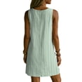 thumbnail image 5 of Levmjia Women's Summer Sleeveless Striped Dress V Neck Casual Loose Fit Shift Dress with Pockets Cute A Line Summer Dress Beach Vacation Daily Wear, 5 of 7