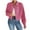 Hot Pink, variant on Women's Slim Short Zipper Cardigan Polo Collar Corduroy Jacket for Fall and Winter Wear, Comfortable and Fashionable for Daily Use,Beige,L