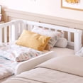 thumbnail image 4 of Bellemave Twin Size Bed with Removable Rails, Solid Wood Montessori Bed with Headboard and Footboard, Rounded Corners Twin Platform Bed with Fence, No Box Spring Needed, White, 4 of 8