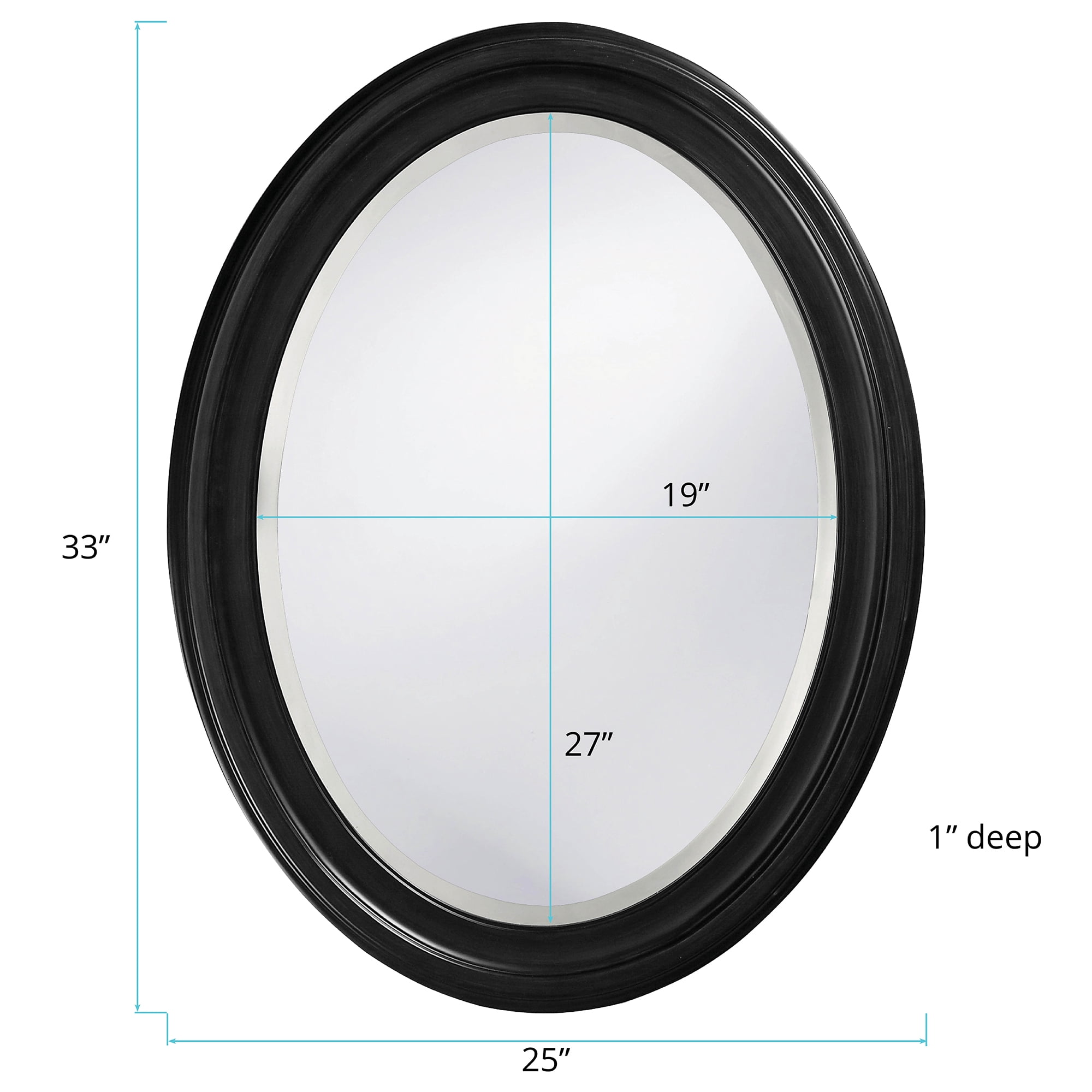 Tyler Dillon George Oval Matte Black Wall Mirror