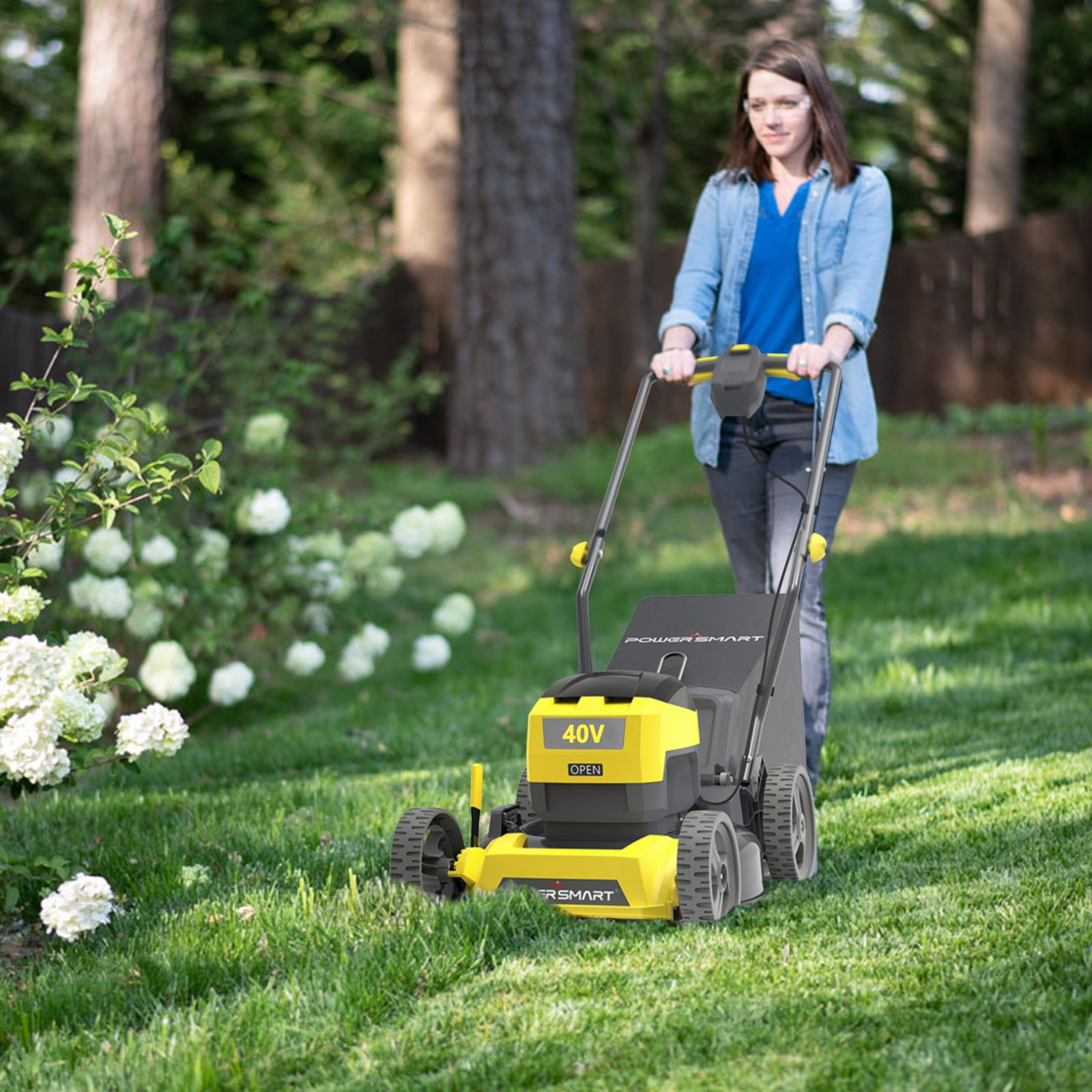 Image of Small electric mower cordless, 17-inch cutting width