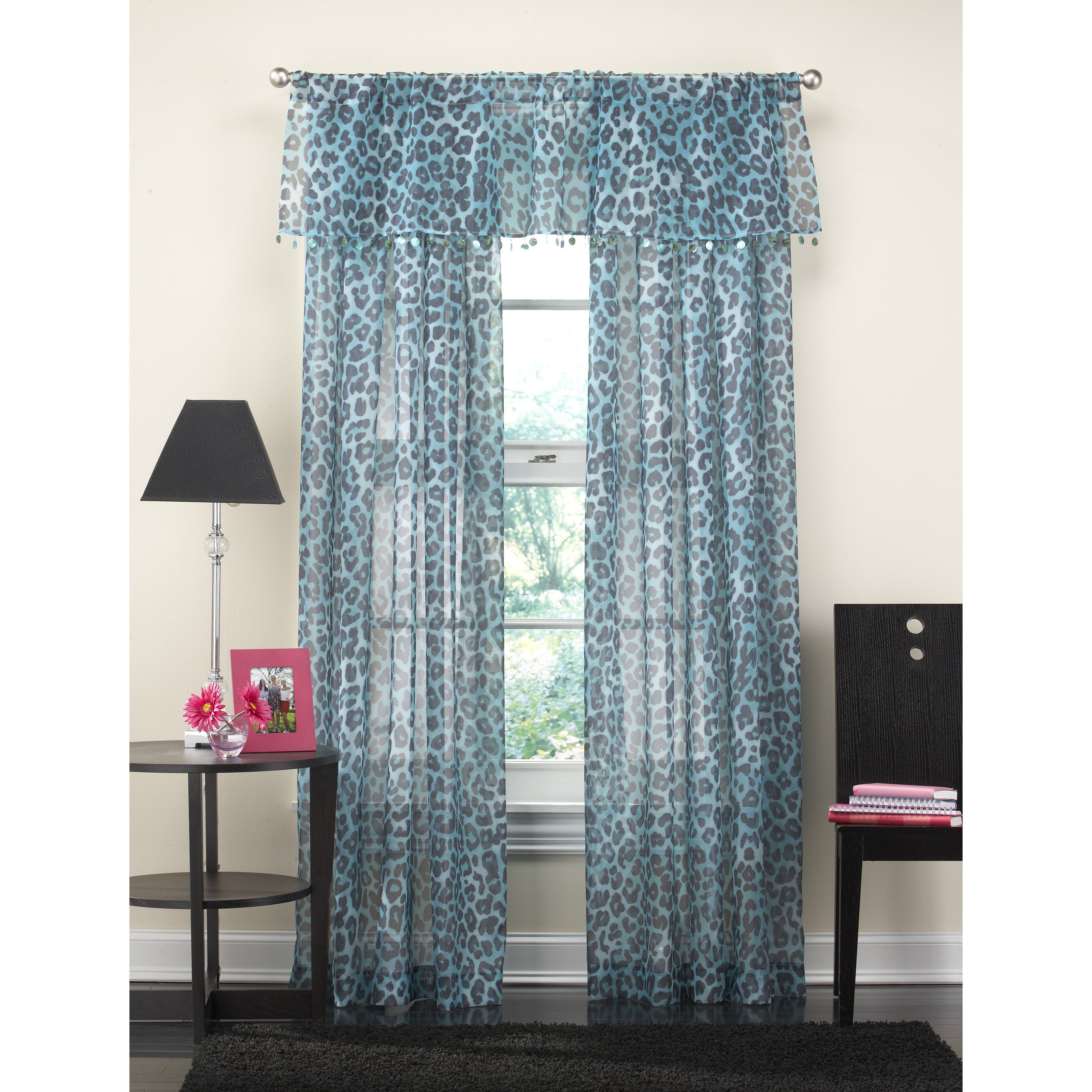 Chf Cheetah Curtain Panel Pair With Optional Valance Pink 63