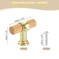 thumbnail image 2 of Uxcell 4 Pack T-Bar Wooden Drawer Pulls, 1.57" x 0.63" Wood Cabinet Pulls Single Hole Drawer Knobs with Gold Base and Screws for Home Kitchen Room Closet Cupboard, Beech, 2 of 6