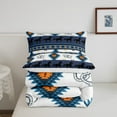 thumbnail image 4 of Erosebridal Navy Blue Aztec Bedding Sets Queen with Comforter, Hippie Farmhouse Lodge Cabin Duvet Insert, Horse Print Room Decor, Reversible 3pcs, 4 of 7