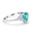 thumbnail image 2 of Art Deco Teardrop Pear Wedding Ring Simulated Paraiba Tourmaline CZ 925 Sterling Silver Size 7, 2 of 5