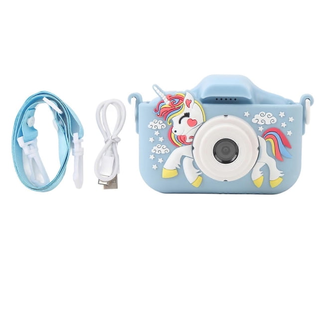 Kids Camera for Boys Girls 20MP HD Dual Camera Children Thumb Camera Photo Video Portable Digital Mini Camera Unicorn Blue