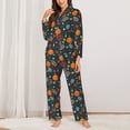 thumbnail image 2 of KLL Autumn with Pumpkins Print Women's Long Sleeve Pajamas with Pants Sleepwear Loungewear 2 Set-XX-Large, 2 of 7