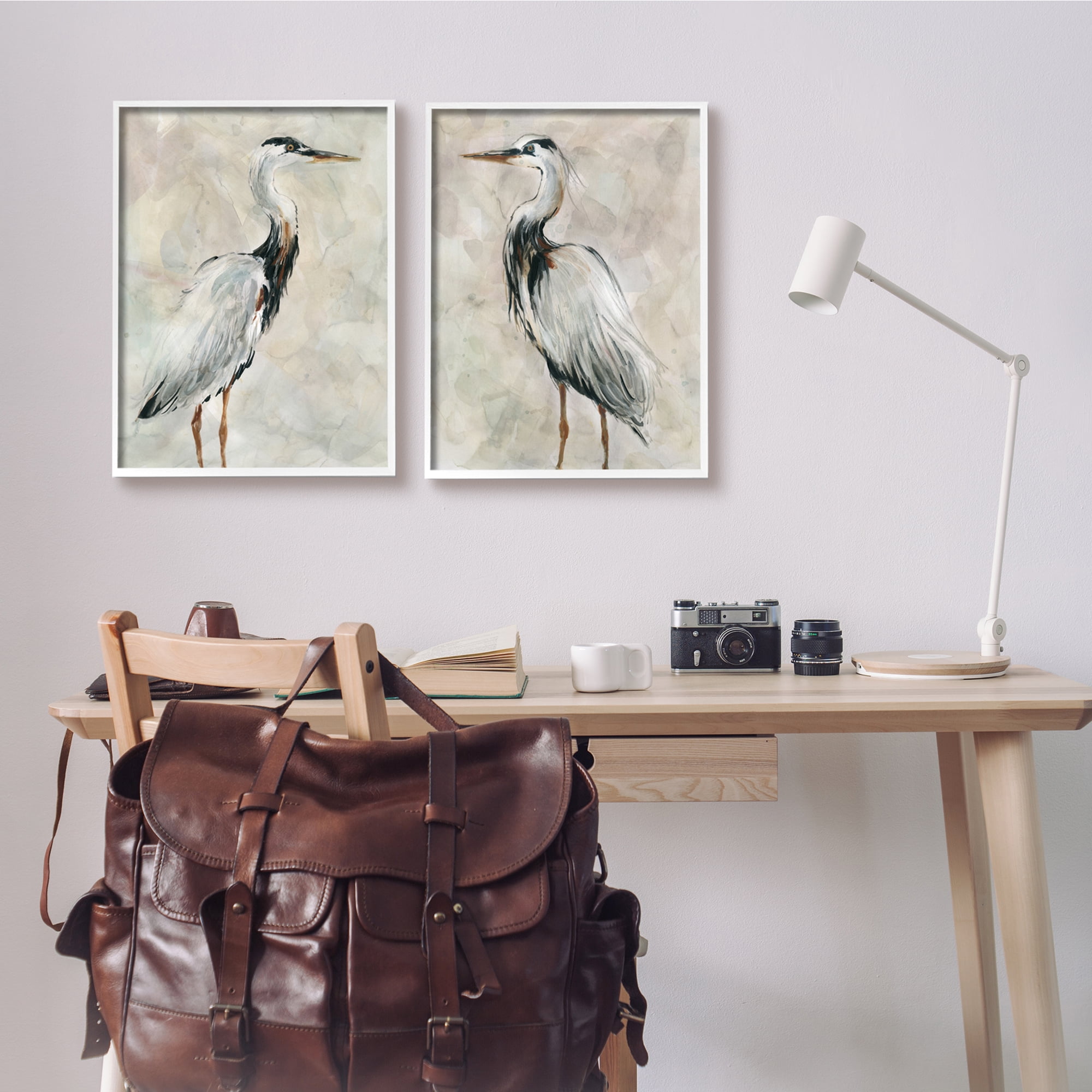 Stupell Industries Abstract Watercolor Great Heron Birds Expressive Tan Feathers, 16 x 20, Design by Carol Robinson