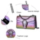 thumbnail image 4 of Bolso de mano DEEPMEOW de piel sintética con estampado de cocodrilo morado para mujer, 4 of 6