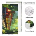 thumbnail image 2 of Cartoon Trains Trees Hand Towel Absorbent Bath Towels for Bathroom Sports Gym 28" x 14" Set of 2, 2 of 8