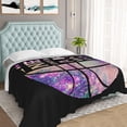 thumbnail image 5 of Basketball Throw Blanket, 60" x 50" Flannel Cool Basketballs Themed Printed Stuffed Plush Black Blankets, Soft Nap Throw Blanket for Home Boys Girls Women Basketball Lovers Gifts, 5 of 6