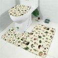 thumbnail image 2 of Colorful Mushroom Frog Black Pattern Bathroom Rugs Sets 3 Piece,Toilet Cover Set,Absorbent Non Slip Bathroom Mats Sets with U-Shaped Contour Rug Toilet Rug Set, 2 of 5