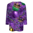 thumbnail image 4 of YUGYXL Womens Fashion Mardi Gras 3/4 Sleeve Tshirts Summer Fancy Printed Loose Clothes Lounge Crew Neck Soft Tunic Shirts Theme Party Parade Blouse Sales, 4 of 5