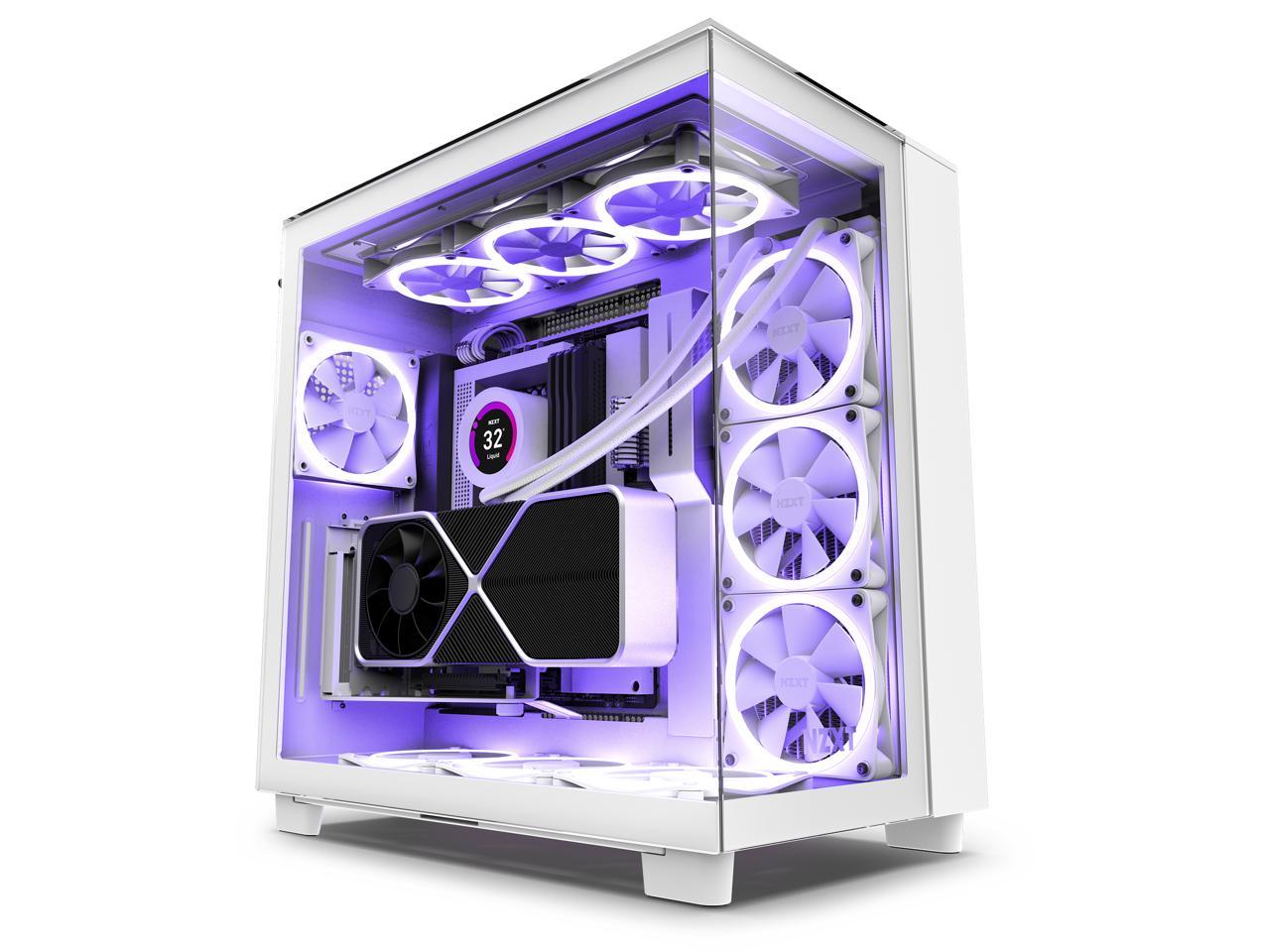 NZXT H9 Elite - All White - CM-H91EW-01 - Premium Dual-Chamber - Mid-Tower - RGB Fans - Case - image 2 of 19