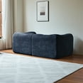 thumbnail image 4 of SOULART 76.38" Loveseat, Blue Sectional Sofa with Pillows, Modern Velvet Fabric Space-Saving Design for Small Spaces, 4 of 10