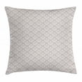 thumbnail image 1 of Damask Throw Pillow Cushion Cover, Arabesque Tile with Oriental Design Elements Ancient Revival Swirled Leaf Motif, Decorative Square Accent Pillow Case, 16 X 16 Inches, Taupe White, by Ambesonne, 1 of 2